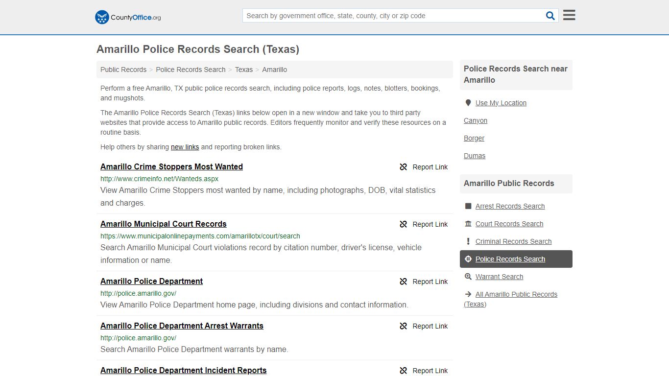 Police Records Search - Amarillo, TX (Accidents & Arrest Records)